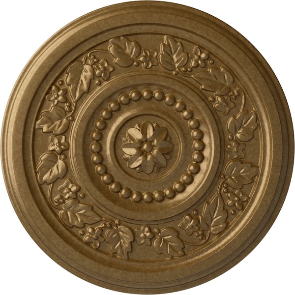 Ekena Millwork Marseille Ceiling Medallion (Fits Canopies up to 4 1/4"), Hand-Painted Pale Gold, 16 1/8"OD x 5/8"P CM16MAPAS - main
